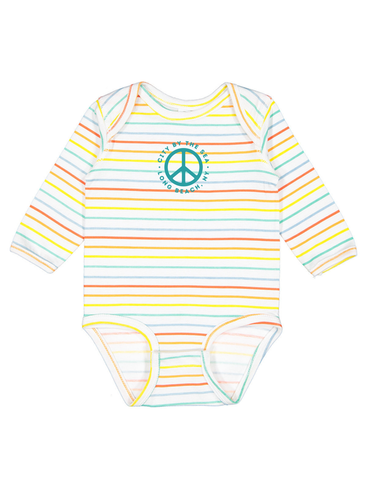 "Rainbow Stripes" Long Sleeve Onesie